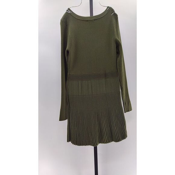 Lulus Chicest Crush Ribbed Long Sleeve Mini Sweater Dress Green L - Picture 3 of 3